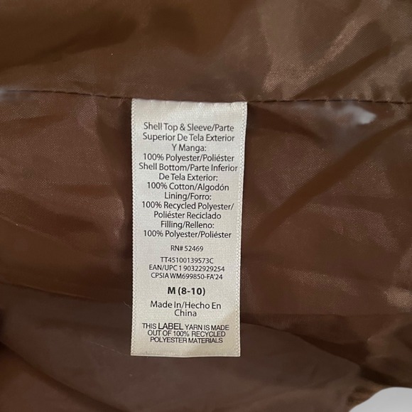 TIME AND TRU Brown Mixed Media Puffer Jacket Medium | EUC - Picture 8 of 8